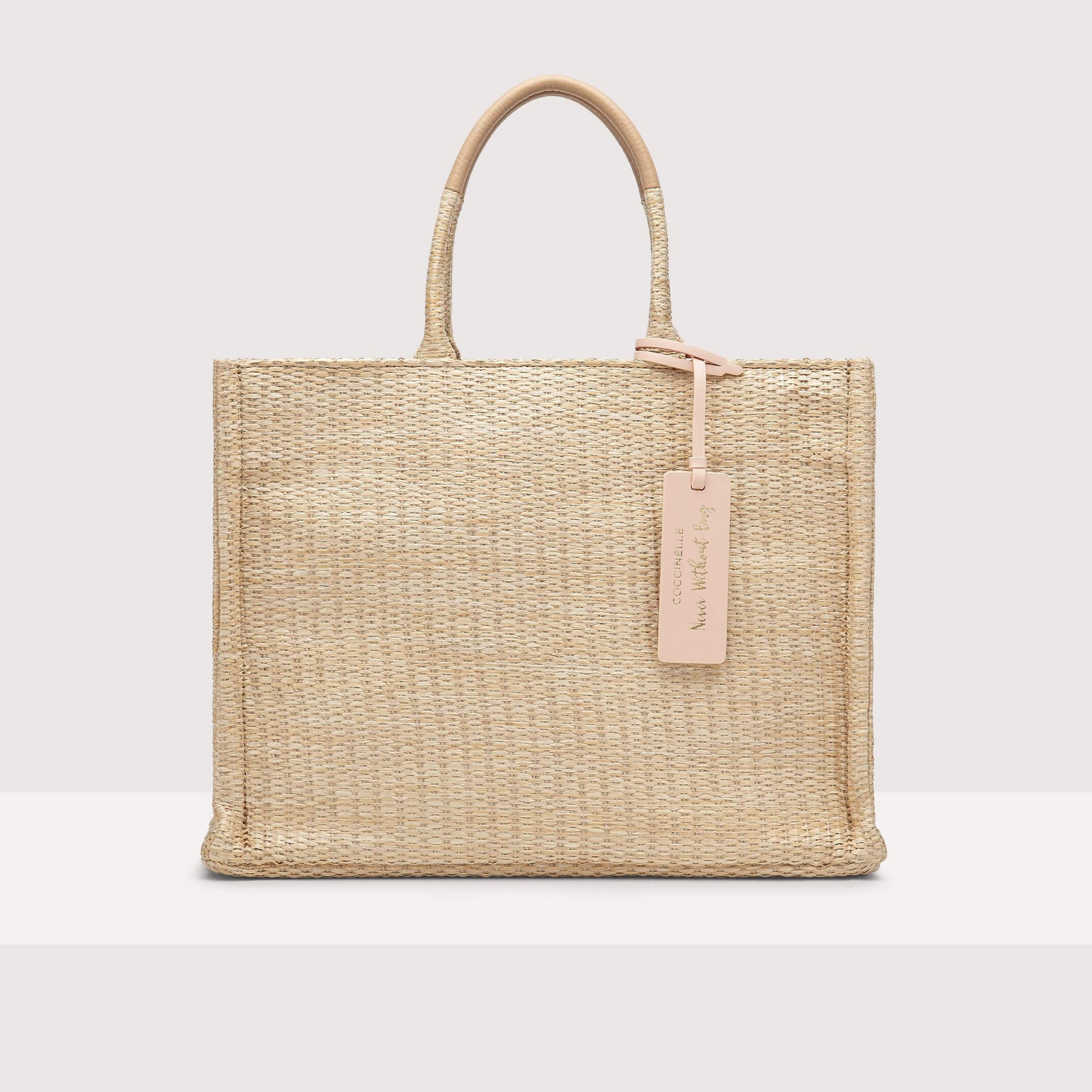Never Without Bag Cross Straw Monocolor Medium