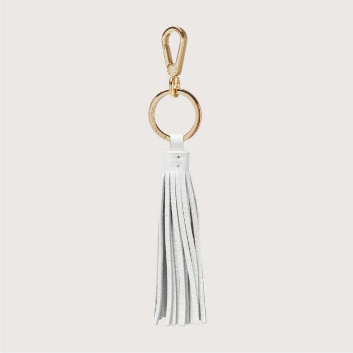 White tassel keychain outlet