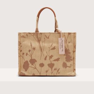 Never Without Bag Straw Shadow Print Medium