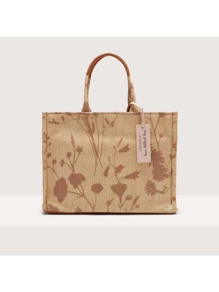 Never Without Bag Straw Shadow Print Medium